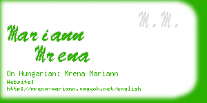 mariann mrena business card